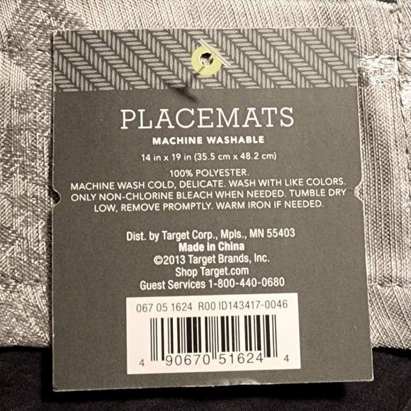 Silver satin snowflakes fabric placemats, lot of 12, 14x19, jacquard, Threshold - Picture 4 of 7